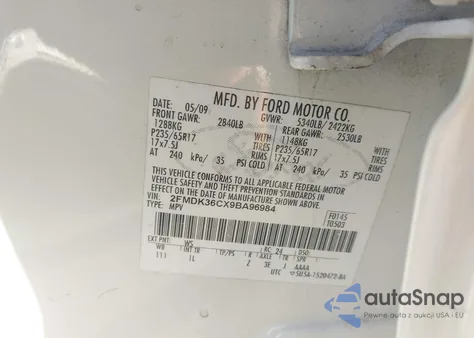 2009 Ford Edge Se from USA, damaged, VIN 2FMDK36CX9BA96984